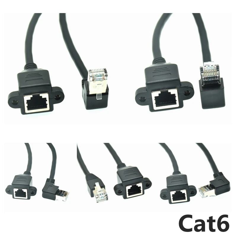 Cat 6e Network Extension Cable RJ45 5e Male to Female Screw Panel Mount