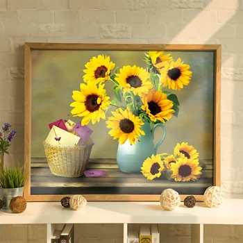 

Plants Art Diamond Painting Flowers Sunflower Van Gogh Accessories Diamond Painting Tableau Diamant Sewing Supplies DE50TZ