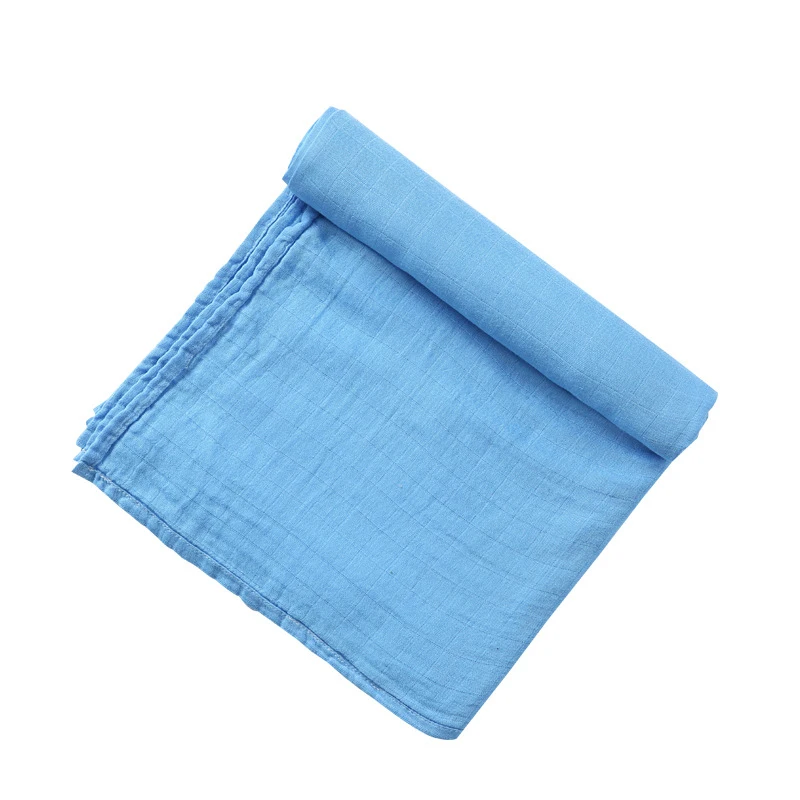 blue 120cmBamboo муслиновое Пеленальное Одеяло, мягкое органическое хлопковое детское одеяло, детское постельное белье, банное полотенце, аксессуары для фотографирования новорожденных - Цвет: blue