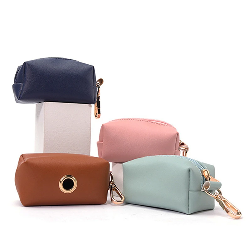 Dispensador portátil de bolsas para excrementos bolsa de cuero PU para recoger de gato y mascota, soporte para bolsas de residuos, organizador, venta al por mayor - AliExpress Hogar