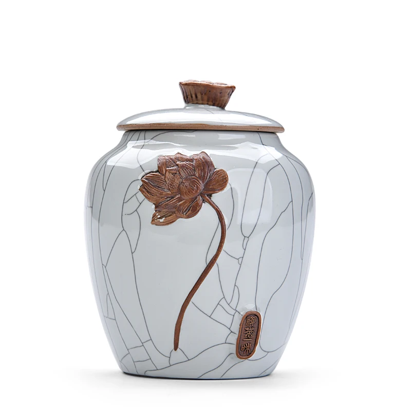 12 CHANSHOVA ceramic tea jar sealed storage tank teapot tea box Chinese tea set tea container tea storage barrel travel tea set - Цвет: 12