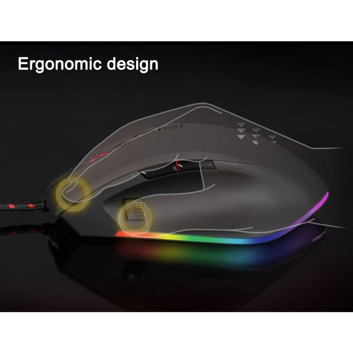 Профессиональная игровая Проводная usb-мышь 5000 dpi оптическая мышь RGB с подсветкой для ПК ноутбука OUJ99