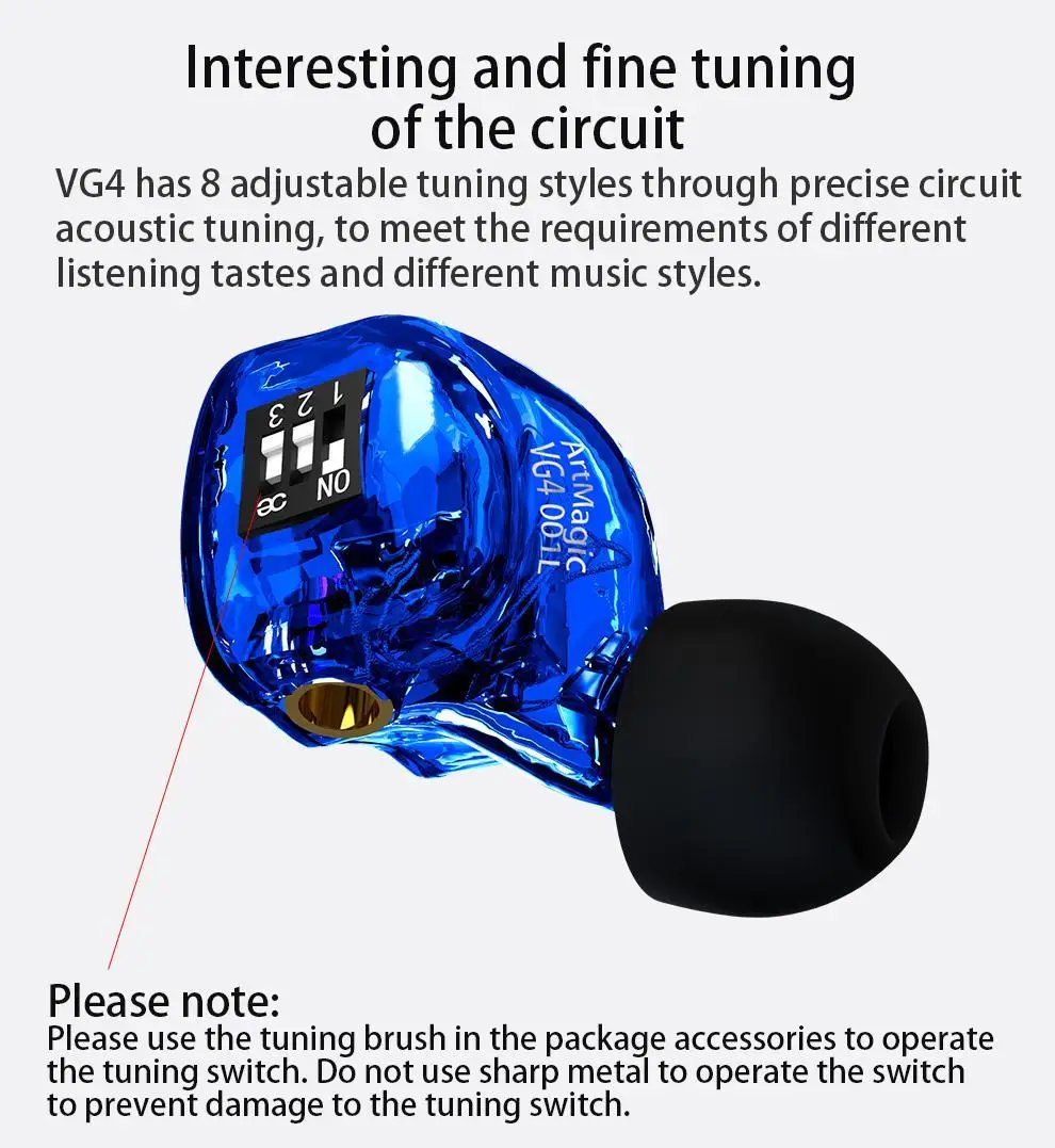 BGVP VG4 4BA Переключатель настройки внутриканальные мониторы Hifi музыкальные наушники со съемным 6N MMCX кабелем для аудиофилов