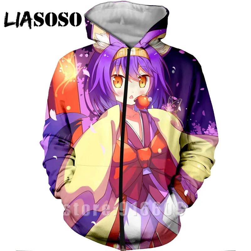 LIASOSO, аниме, 3d принт, хип-хоп, для мужчин, для покера, для женщин, без игры, без жизни, модные, Harajuku, футболки, Забавные Рубашки, homme ZipHoodie, пуловер - Цвет: 27
