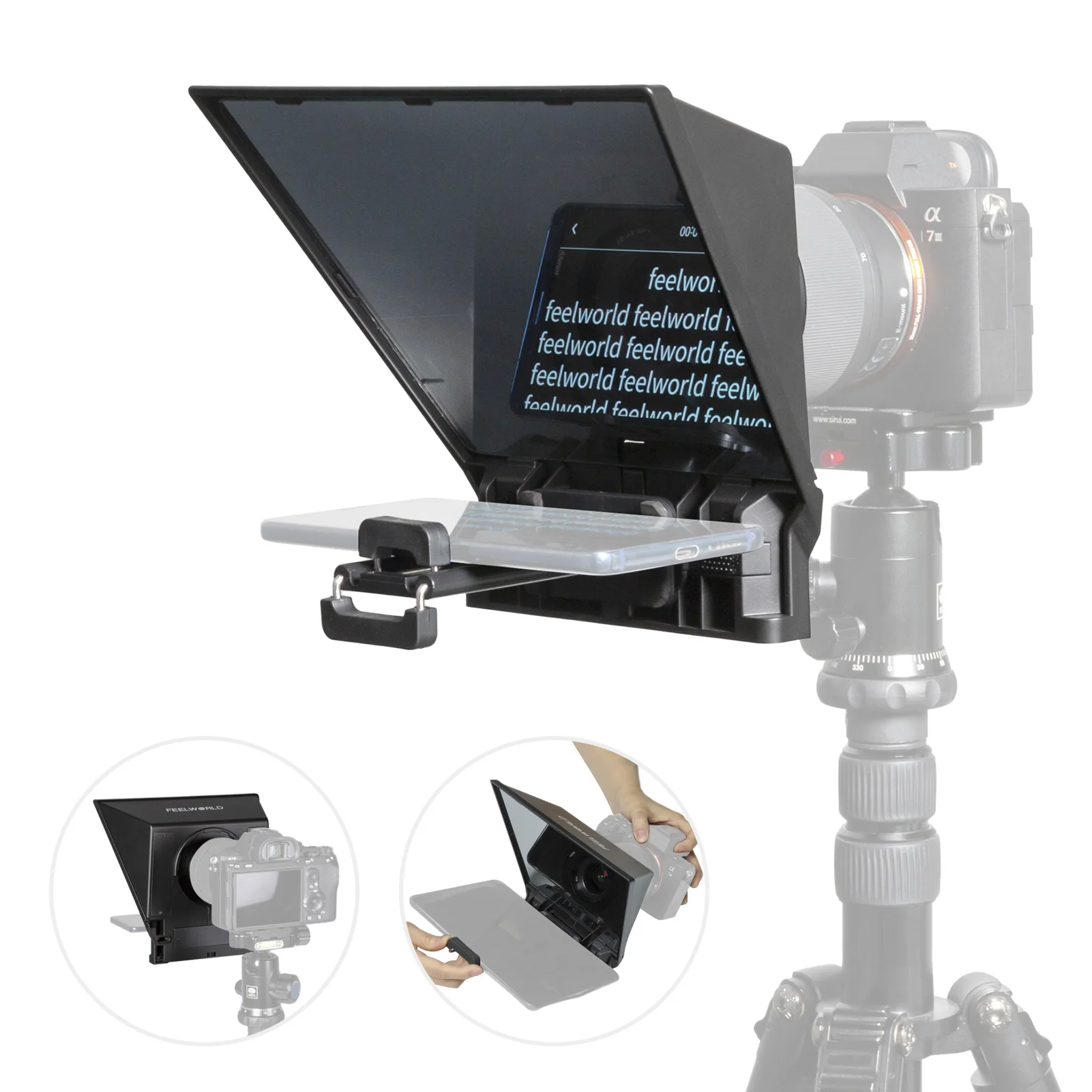 FEELWORLD TP2A смартфон DSLR камера телесуфлер с дистанционным управлением магнитный