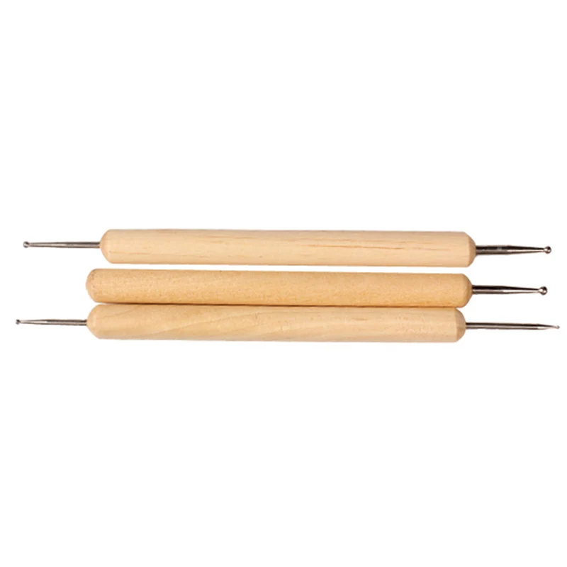 3 Pcs/Set Copper Ball Stylus Tool Kit for Embossing Pattern Clay Sculpting JS21