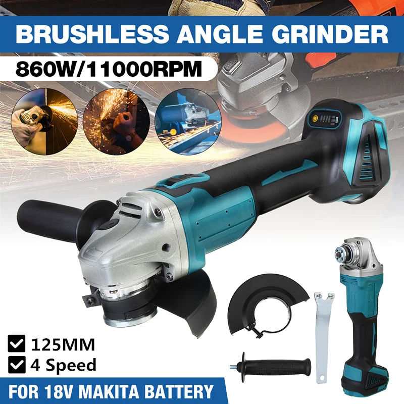 BLMIATKO 125mm 100mm Brushless Electric Angle Grinder 4 Speed