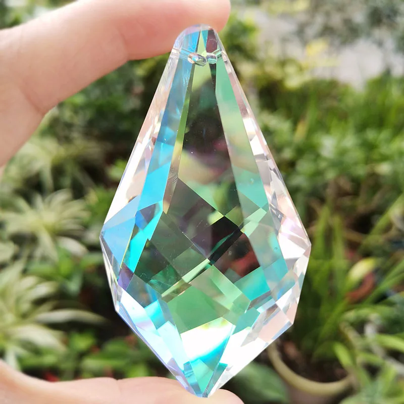 Description Picture 5 of item76mm Rainbow Maker Suncatcher Crystal Prisms Chandelier Parts Chakras Hanging Sun Catcher DIY Decor Craft Garden Decoration