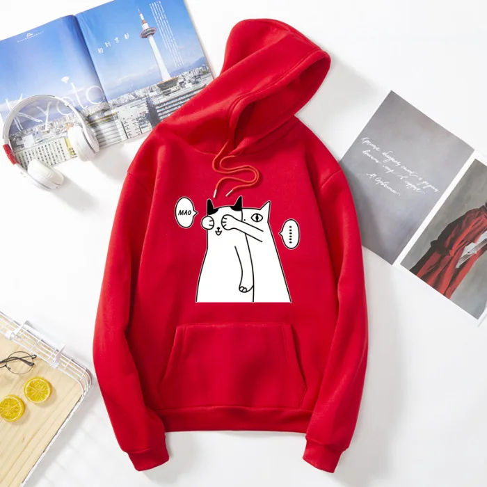 

Зимние Толстовки, Толстовки для пар, толстовка унисекс, толстовки с мультяшным принтом для влюбленных, женская одежда, пуловер с капюшоном, топы