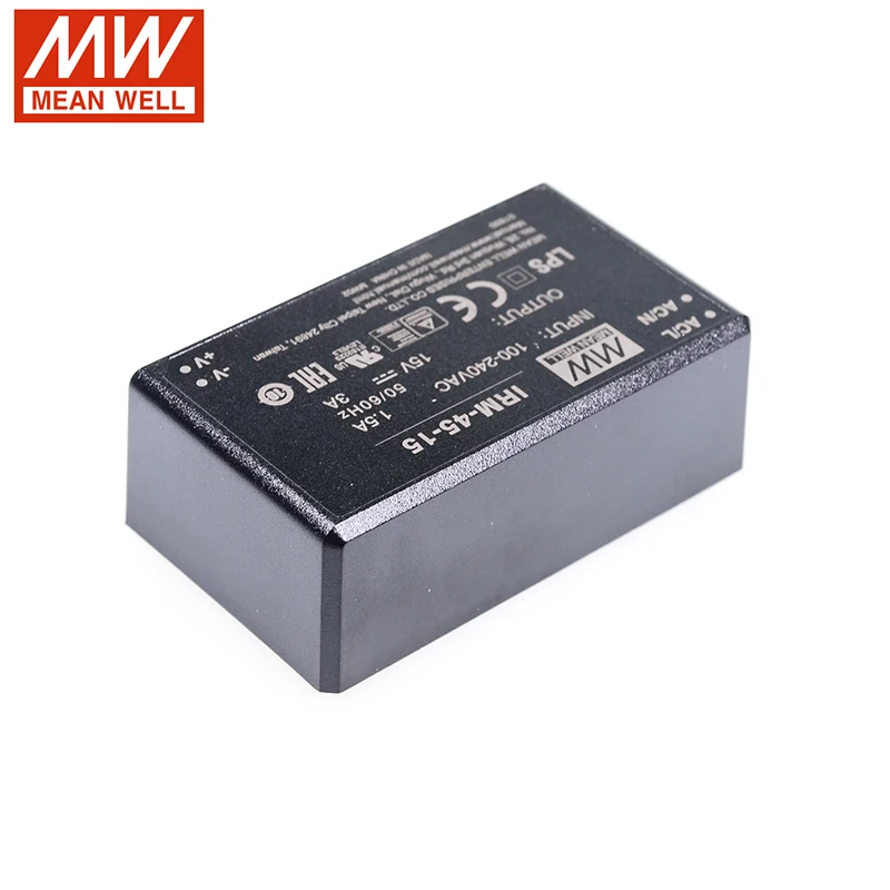 MEAN WELL IRM-45-15 45W PCB сборный инкапсулированный силовой модуль 110 V/220 V AC до 15V DC 3A 45W Meanwell тип модуля питания