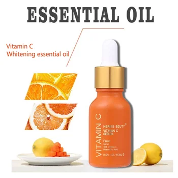 

New 100% Pure Vitamin C + Hyaluronic Acid Smoothing Face Serum Anti-wrinkle Vc Face Whitening Essential Oil 15ml
