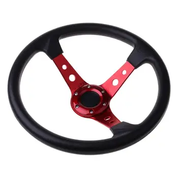 

Sport Steering Wheel Universal 4 inch PVC Leather Auto Racing Steering Wheels 23GC