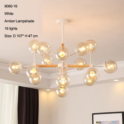16 light amber Современная хрустальная люстра элегантная K9 кристалл дымчато-Серый Кристалл Подвеска Lamparas для кафе ресторана отеля - Цвет абажура: 16 light amber