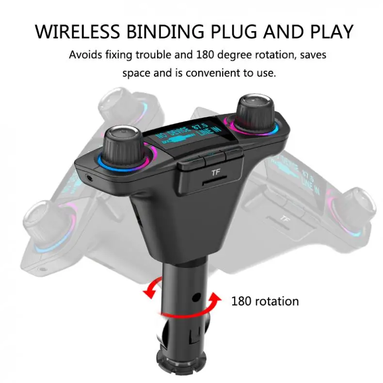 BT06 Bluetooth автомобильный комплект Универсальный fm-передатчик двойной USB Аудио Автомобильный mp3 плеер Handsfree Поддержка TF карта быстрая зарядка AUX