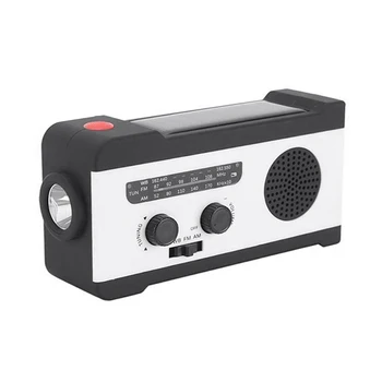 

Portable Solar Hand Crank Radio, NOAA Weather Radio for Outdoor Emergency with AM/FM/WB, LED Flashlight, SOS