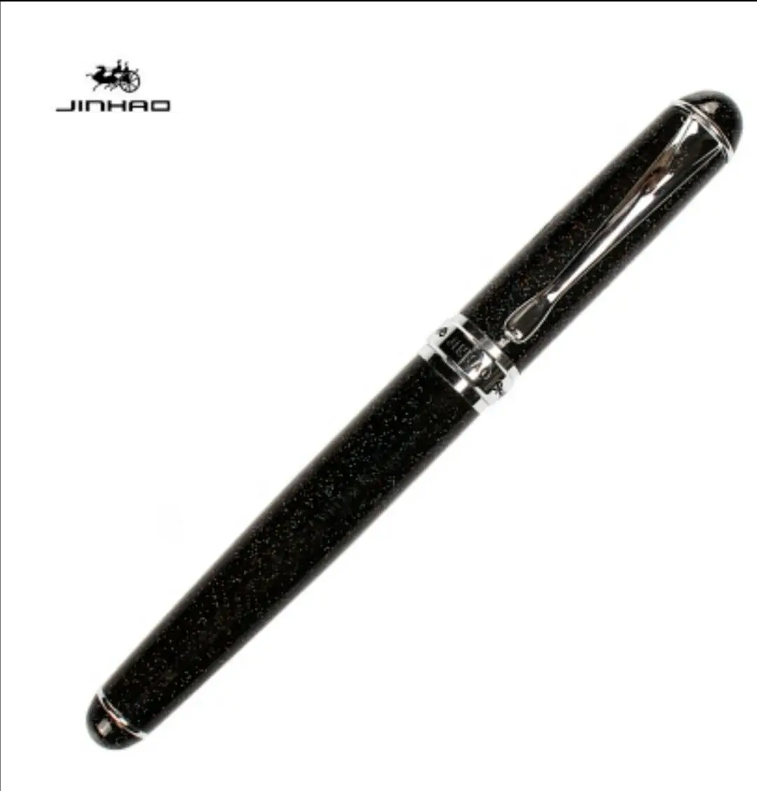 Black Glitter Jinhao X750 каллиграфия авторучка чернильная ручка Fude ручка серебро изогнутое перо 18KGP 1,0 мм Fude перо канцелярские принадлежности для офиса и школы - Цвет: Black Glitter