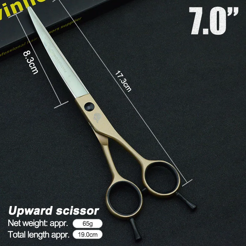 

7" Pet Dogs Gromming Scissors Up Curved Shears Sharp Edge Animals Cat Upward Cutting Stainless Steel Barber Cutting Tools
