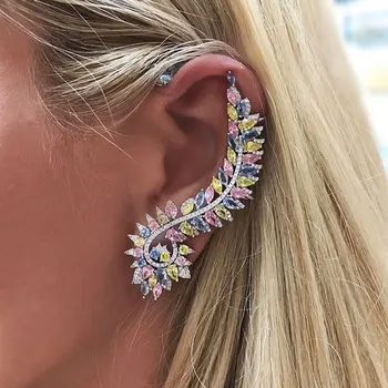 

missvikki Luxury micro pave setting AAA cubic zirconia Phoenix feather Drop Pendant Earrings Multicolor Cubic Zirconia Jewelry