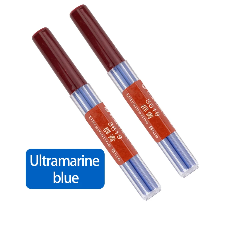 Ultramarine-blue2pcs Dedepraise автоматические/механические стержни для карандаша 2,0 мм 36 цветов Сменные цветные карандашные грифели толстый грифель/сердечник/заправка - Цвет: Ultramarine-blue2pcs