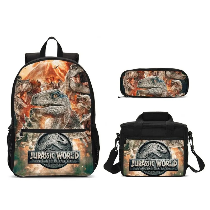 3D с принтом динозавра школьные сумки набор больших детских рюкзаков для