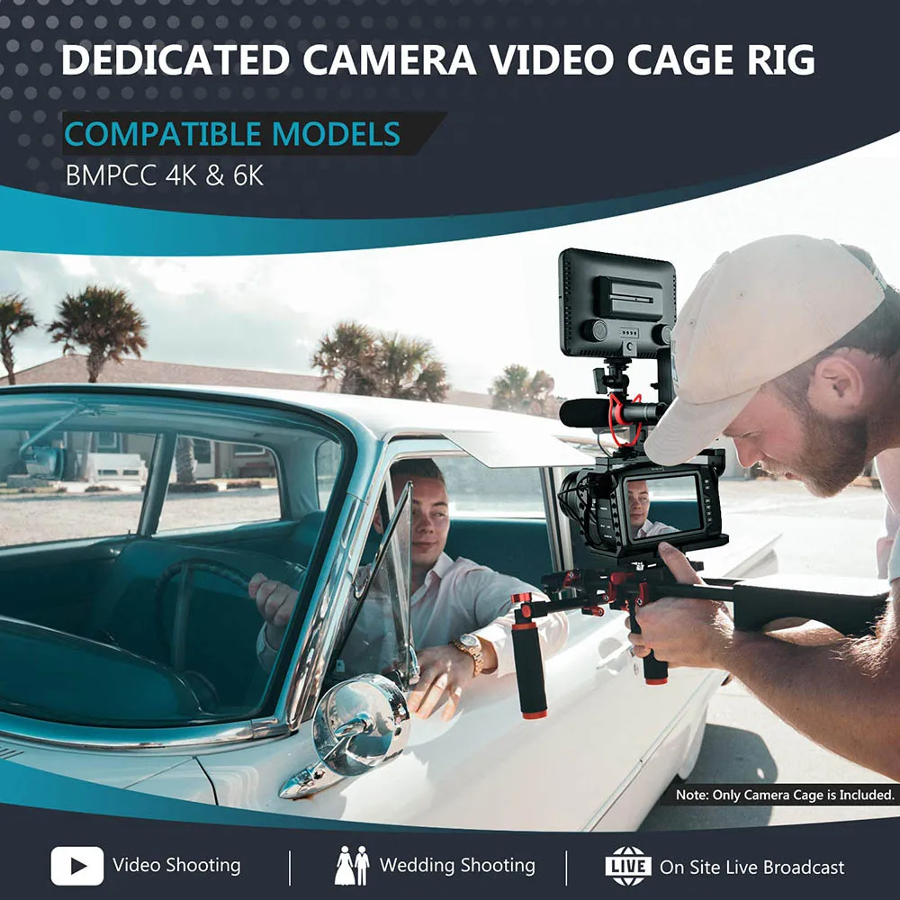 Yelangu клетка для камеры BMPCC 4K 6K дизайн Blackmagic Карманная камера кинотеатра черная