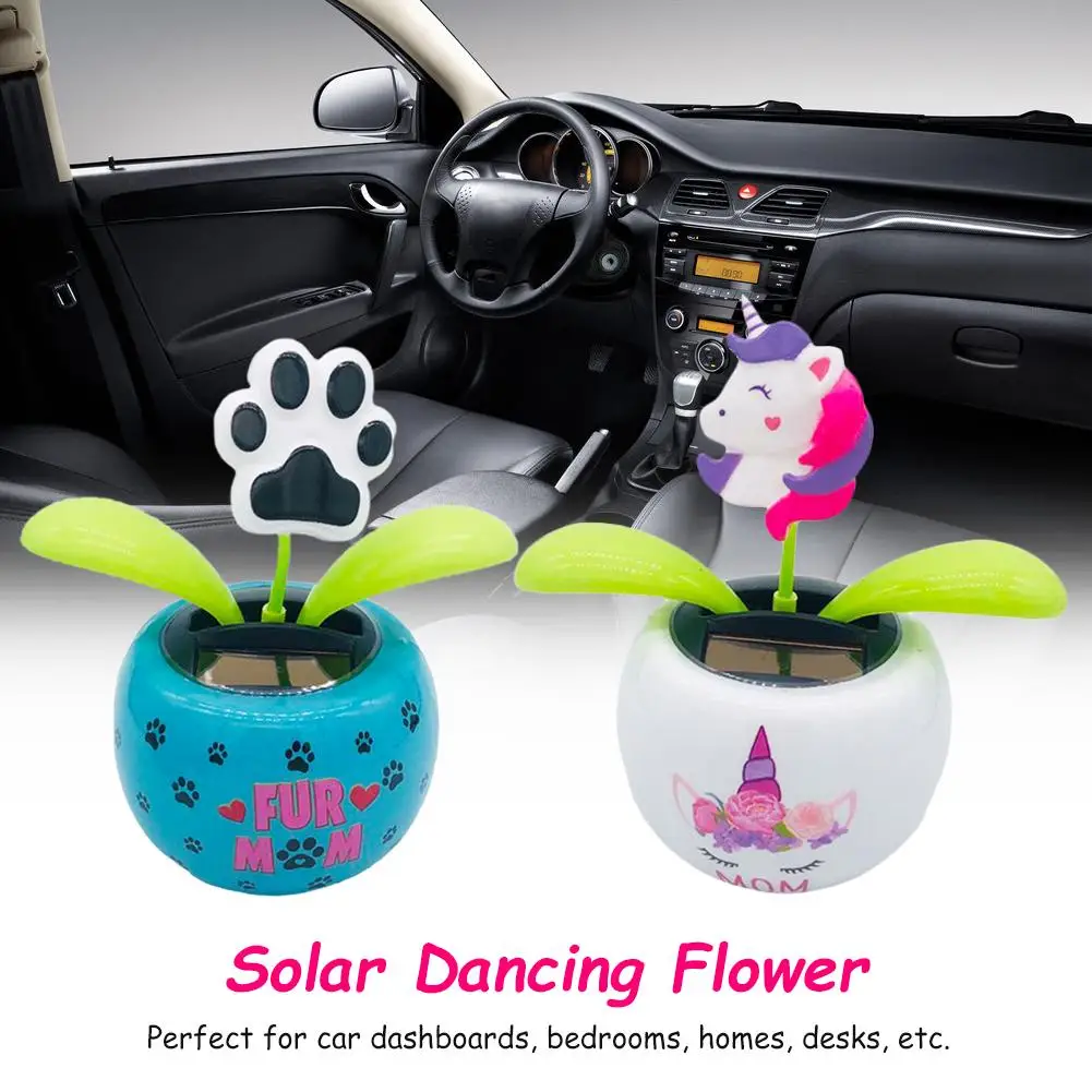 OFFicial New Fashion Solar Powered Dancing Very popular Flower Car Toy Office Dec Desk