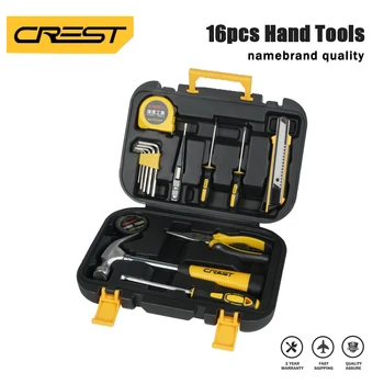 

Hand Tool Set Household DIY Hand Tools with Plastic Toolbox Storage Case electroprobe pliers screwdriver Repair Tool Set