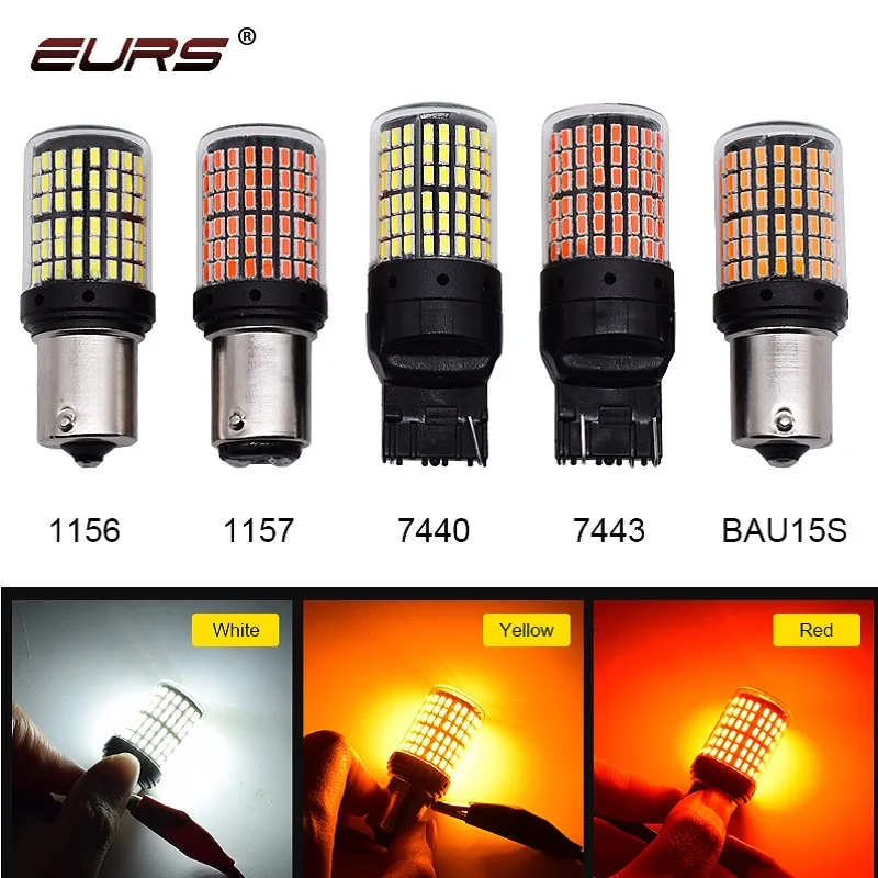 10pcs 1156 3014 144smd Canbus S25 P21W BA15S LED Turn Signal Light BAY15D BAU15S PY21W T20 7440 W21W led Bulbs lamp 12V | Автомобили и
