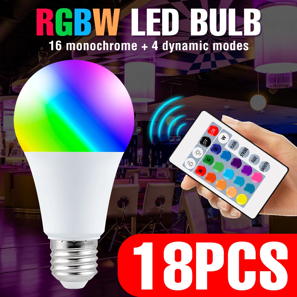 Lampara Led Colores A Control Remoto 10w Regulable Rgb