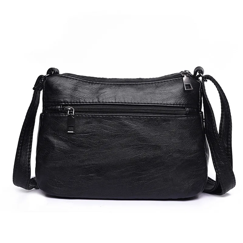 

Women's Soft Leather Versatile Shoulder Bag Korean-style Fashion Washed Leather PU Crossbody Bag Simple Travel Bag