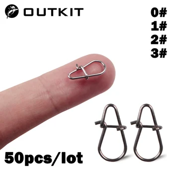 BIG SALE ❤️ OUTKIT 50PCS Stainless steel Pin Swivel Fishing Accessories Connector Lure Clip Rolling Swivels Sea Fishing Tackle - discount item 25% OFF Sports & Entertainment