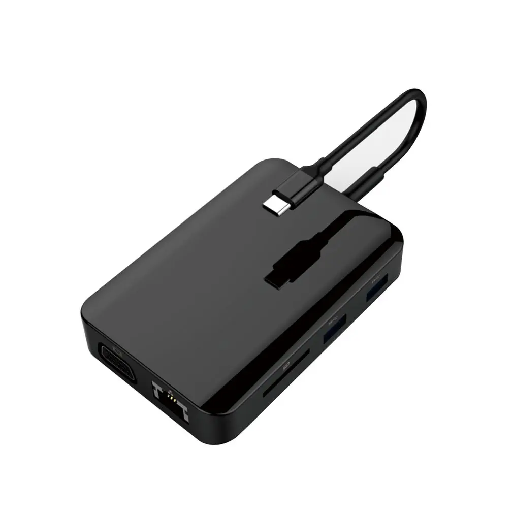 6-в-1 Тип-C Usb-C отложным воротником HDMI Сеть карты Vga компьютера телефона Зарядное устройство концентратор мульти-Многофункциональный преобразователь