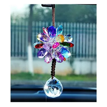 

Car Interior Ornaments High-end Shiny Rhinestone Flower Pendant Hanging Ornament Auto Interior Decor Automobile
