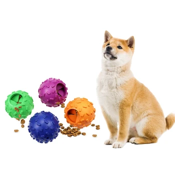

New Rubber Molar Ball Puzzle Chew Toys With Food Leak Function For Dog Cat Teeth Cleaning Multicolor