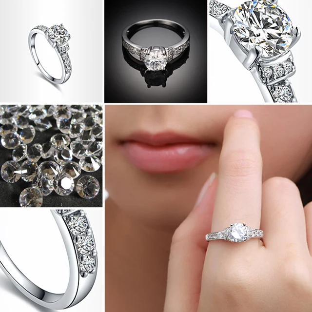 Rhinestone Original Design Prong Setting Cubic Zirconia Ring | Muduh ...