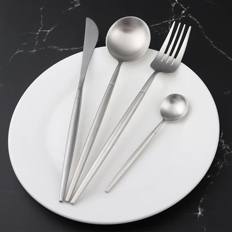 Cross Border for Colorful Retro Snowflake Top Grade 304 Stainless Steel Knife And Fork Titanium Portugal Knife, Fork And Spoon T
