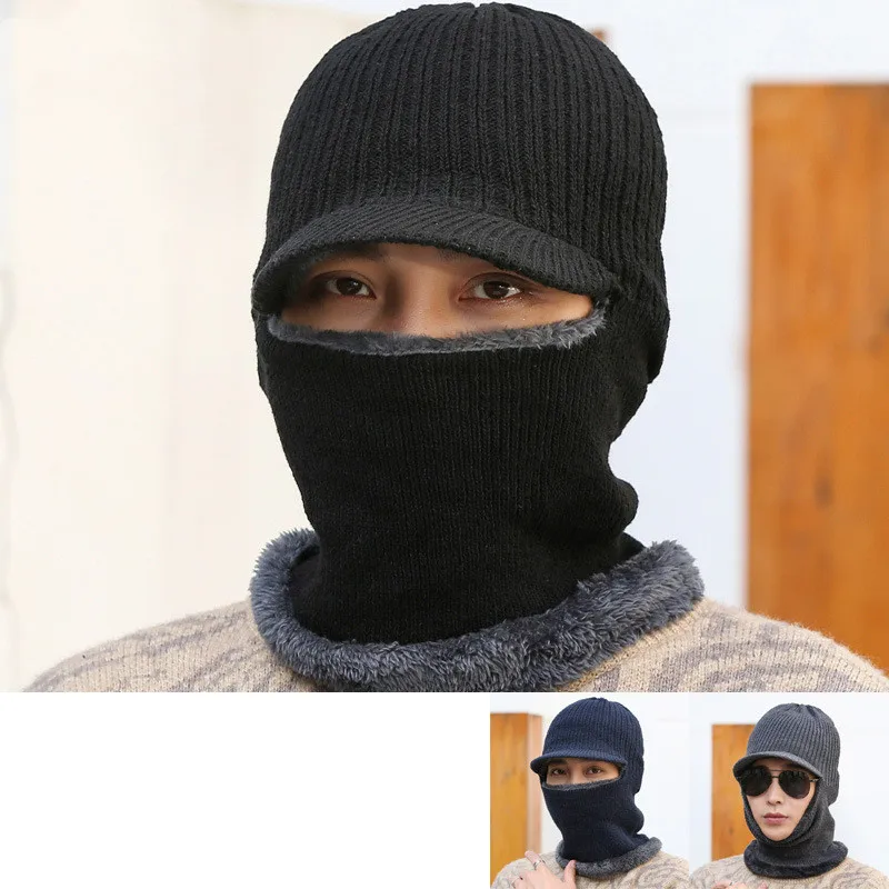 2020 Winter Beanie Hats for Men Women with Thick Fleece Lined Scarf Set Warm Knit Hat Skull Cap Neck Warmer and | Аксессуары для