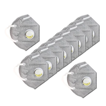 

10Pcs Masks With Breathing Valve Respirator Man Women Anti Dust Haze Adult Mouth Cover