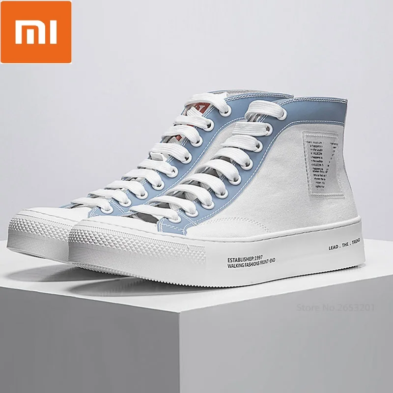 Xiaomi VLLICON/простая стильная парусиновая обувь с контрастной отделкой Удобная нескользящая обувь в стиле ретро универсальная мужская парусиновая обувь с высоким берцем