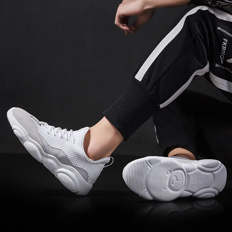 

2019 New Style Autumn Online Celebrity Breathable Shoes White Bear COUPLE'S Shoes Korean-style Versatile Sports Daddy Trendy Sho