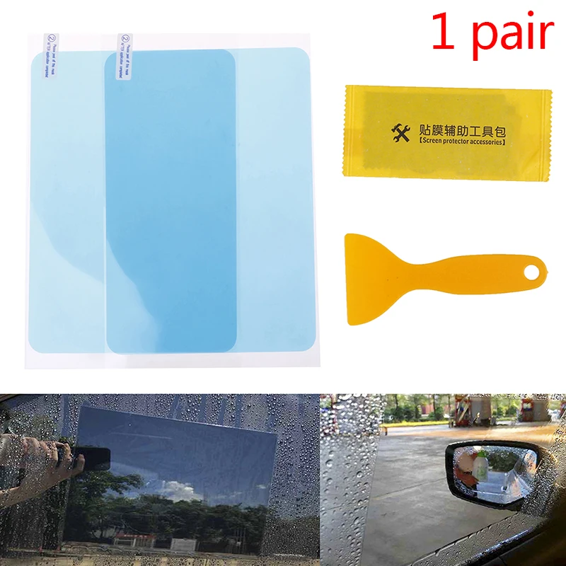 

1Pair Anti Fog Car Mirror Protective Film Anti Fog Window Foils Clear Rainproof Rear View Mirror Motorcycle Protective Soft Film