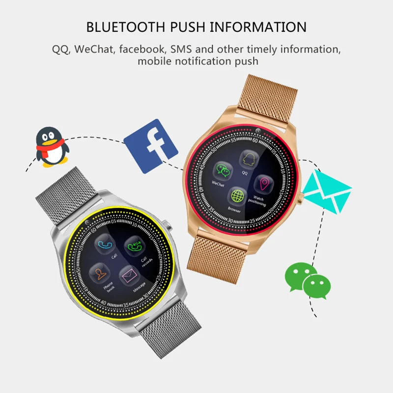 N9 модные часы Smart Watch Для мужчин Поддержка сим-карты с Камера Шагомер Bluetooth 3,0 трекер сна Smartwatch для IOS и Android телефон