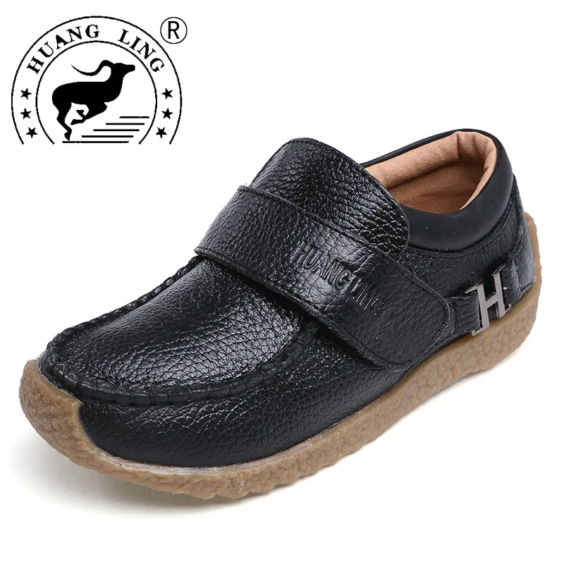 

HUANGLING New Style Children Leather Shoes BOY'S Girls' Casual Shoes Full-grain Leather Shoes Baby Rubber Sole Fashion & Sports