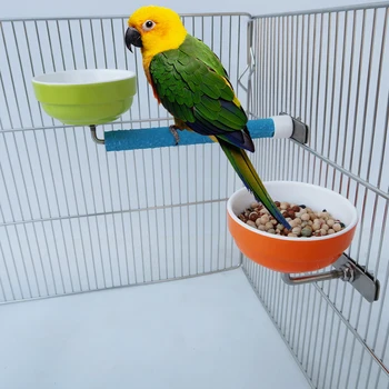 

newPet Bird Food Bowl Parrot Trough Drinking Bowl Melamine Cup Bird Utensils