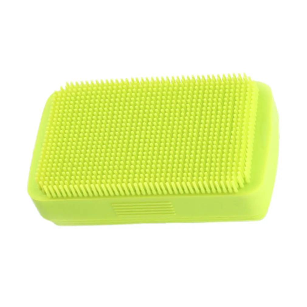 

Silicone With Lid Soap Box Creative Bath Brush Double-Sided Multi-Function Silicone Bath Brush Portable