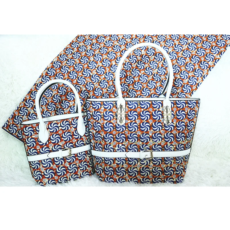 Африканская традиционная сумка Анкара и набор из хлопковой ткани для вечерние сумочки ручной работы с красивой вощеной тканью для шитья - Цвет: as picture