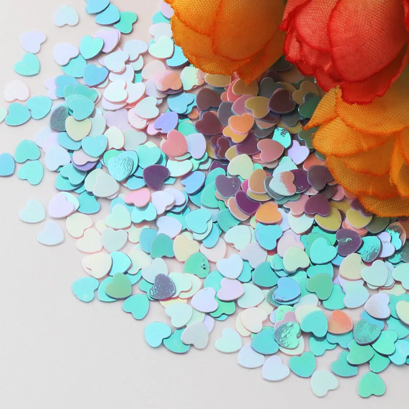 Mini Nail Sequins 4mm Love Heart Shape Sequin Paillette PVC Loose Glitter Paillettes Craft Wedding Decoration Confetti 20g