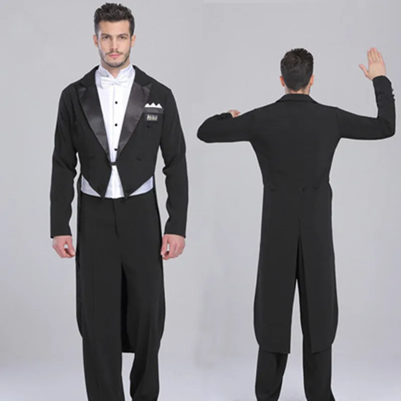 

2019 New Men's Tuxedo Swimsuit Dress Smoking Masculino Standard Dance Men Suit Black 2 pieces Mens Wedding Suits (Jacket+Pants)