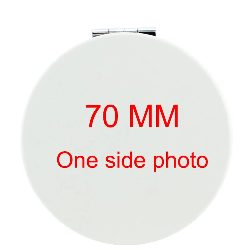 70-one-side-photo JWEIJIAO круглое складное зеркало для макияжа на заказ, компактное портативное карманное зеркало для фото из искусственной кожи, косметические инструменты и аксессуары NA01 - Цвет: 70-one-side-photo