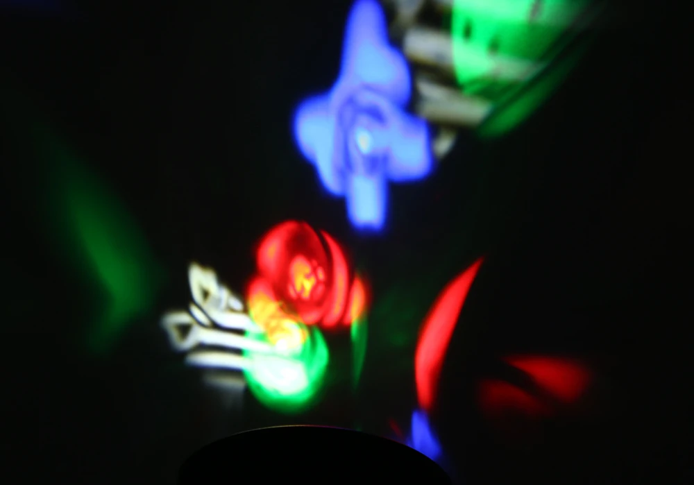 LED Stage Light Multicolor Magic Ball Disco DJ Projection Lamp with 4PCS Switchable Pattern Lens